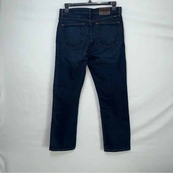 Wrangler men's jeans 32x33 . Dark wash, blue, straight fit, cotton, 5 pocket - Picture 5 of 9